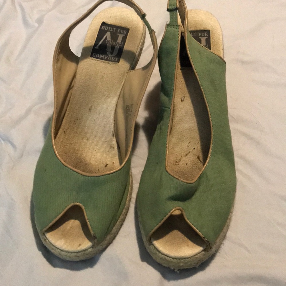 Green wedge peep toes - Picture 2 of 3